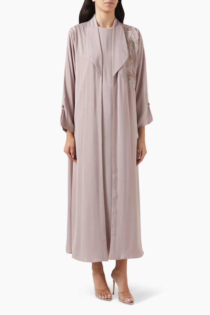

Bead-embellished Abaya, Neutral