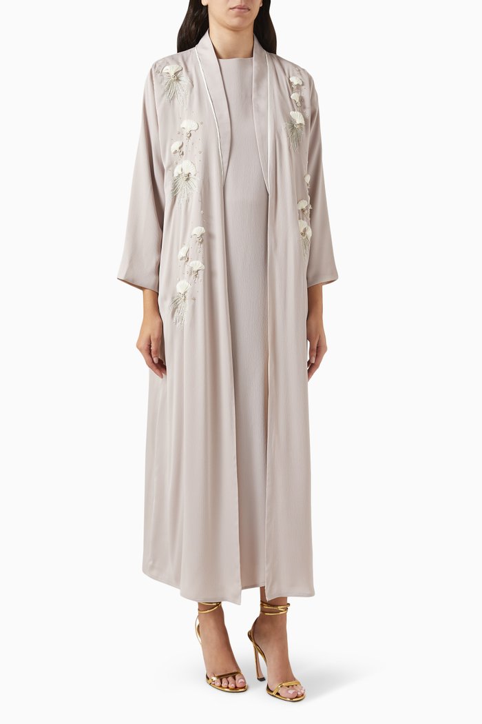 

Bead-embellished Abaya, Neutral