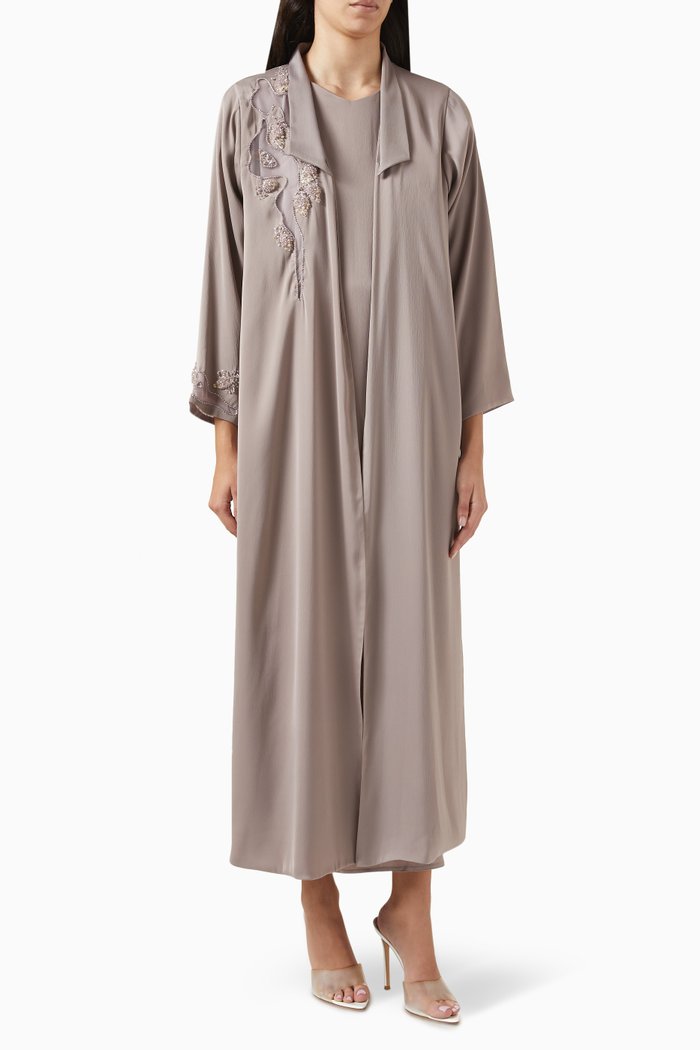 

Bead-embellished Abaya, Neutral