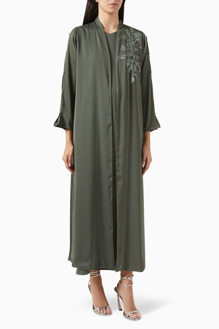 

Bead-embellished Abaya, Green