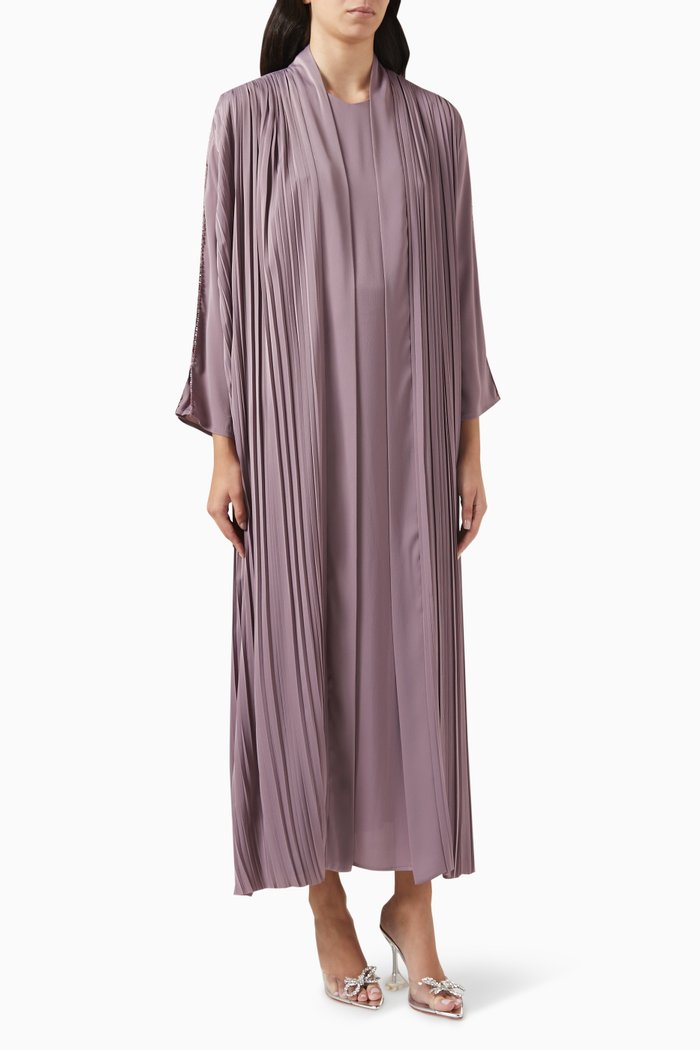 

Bead-embellished Abaya Set, Purple