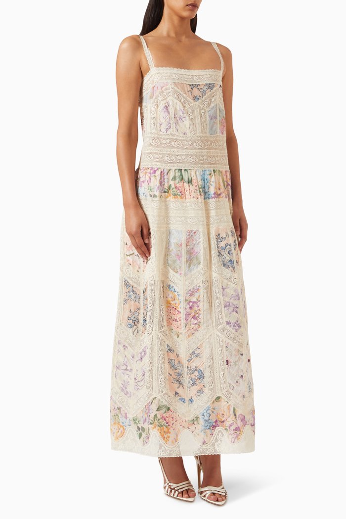 

Halliday Lace-trimmed Midi Slip Dress, Multicolour