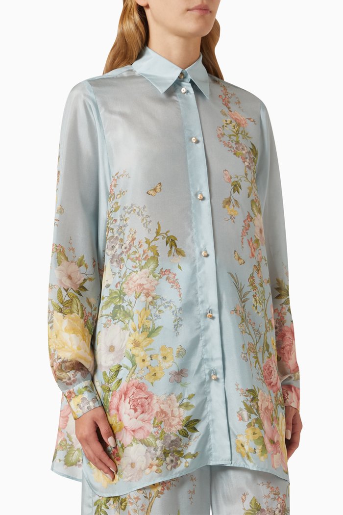 

Waverly Relaxed Shirt in Silk, Blue