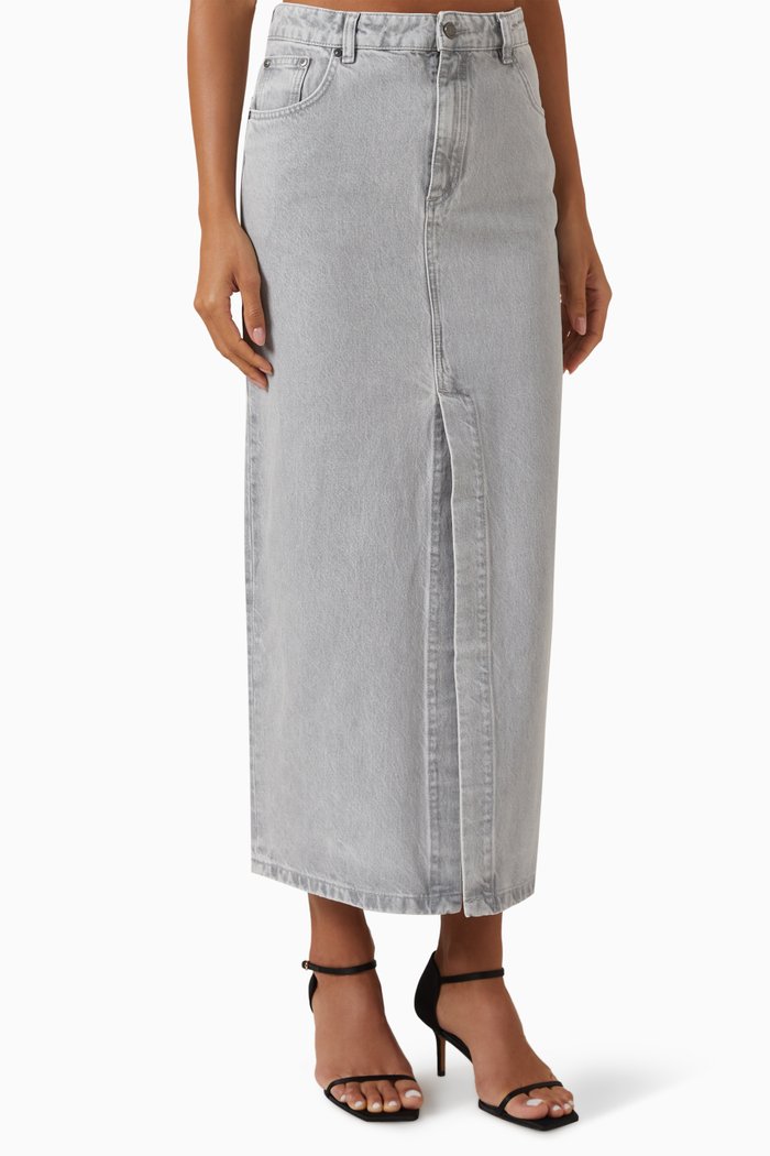 

x GI Maxi Skirt in Denim, Grey