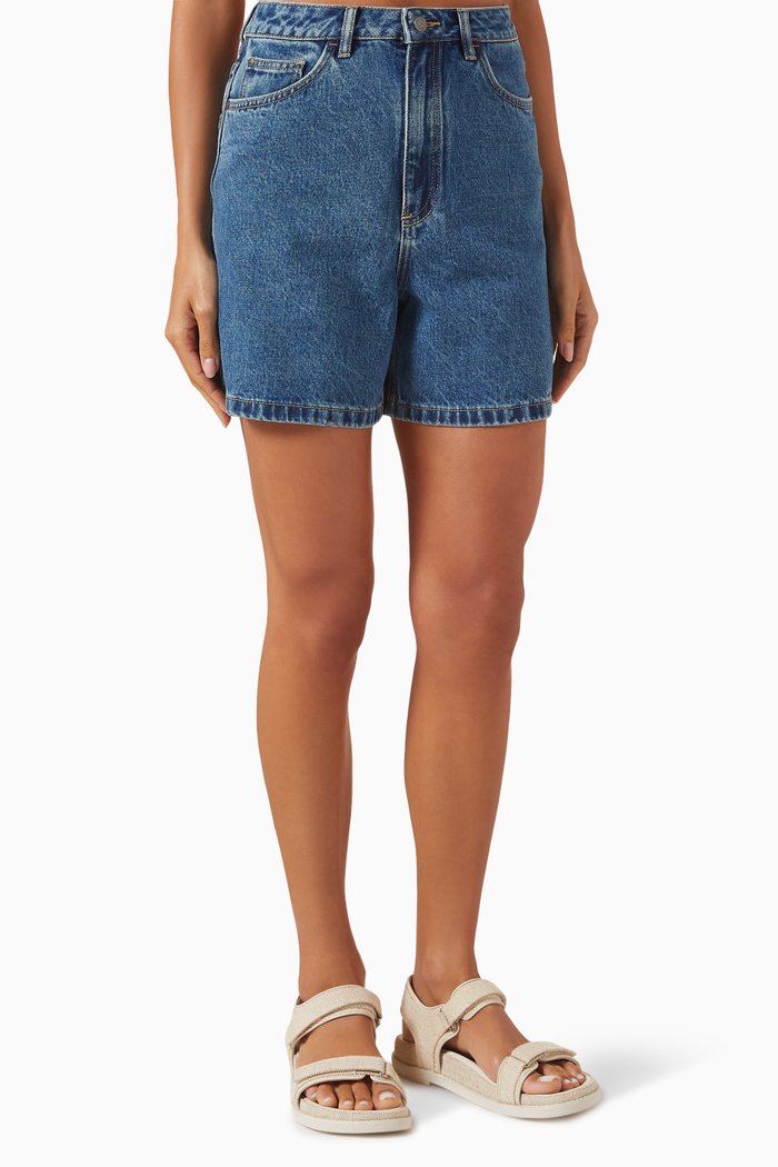 

Flared Shorts in Denim, Blue