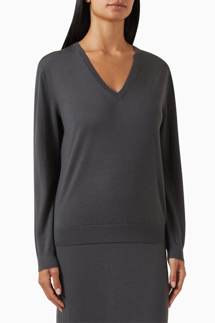 

x GI Sweater in Merino Silk-blend, Grey
