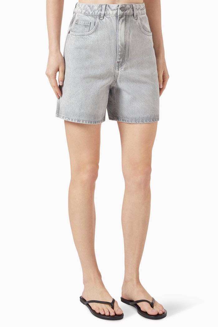 

Flared Shorts in Denim, Grey