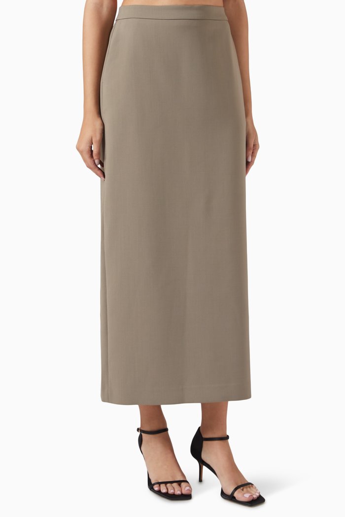 

Maxi Skirt in Wool-blend, Neutral