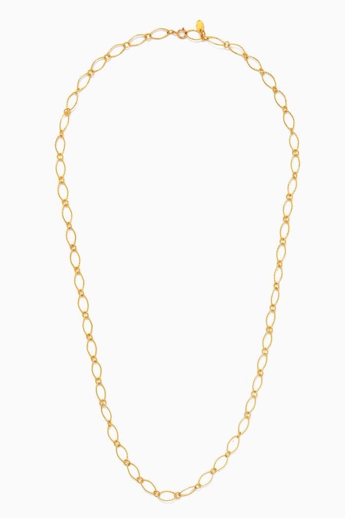 Hand Hammered Coin Chain Necklace in 18kt Gold