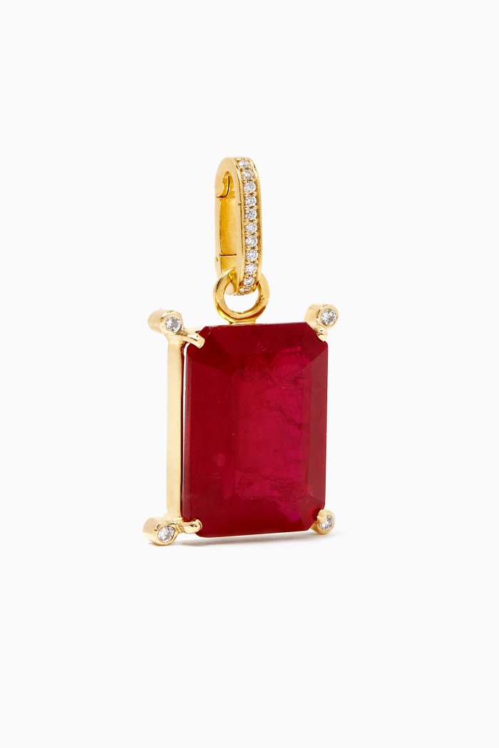 

Ruby & Diamond Charm in 18kt Gold