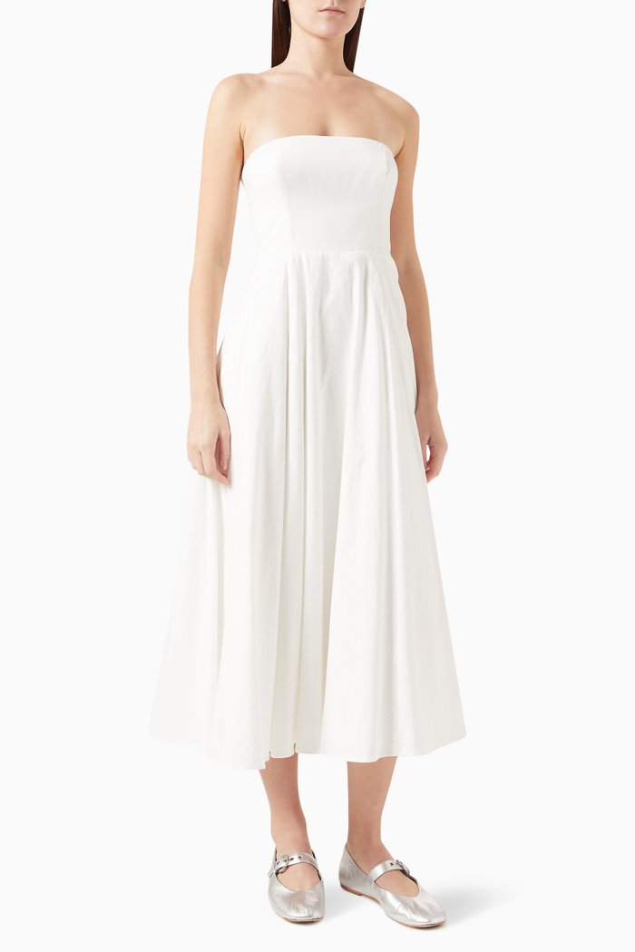 

Astoria Midi Dress in Organic Cotton, White
