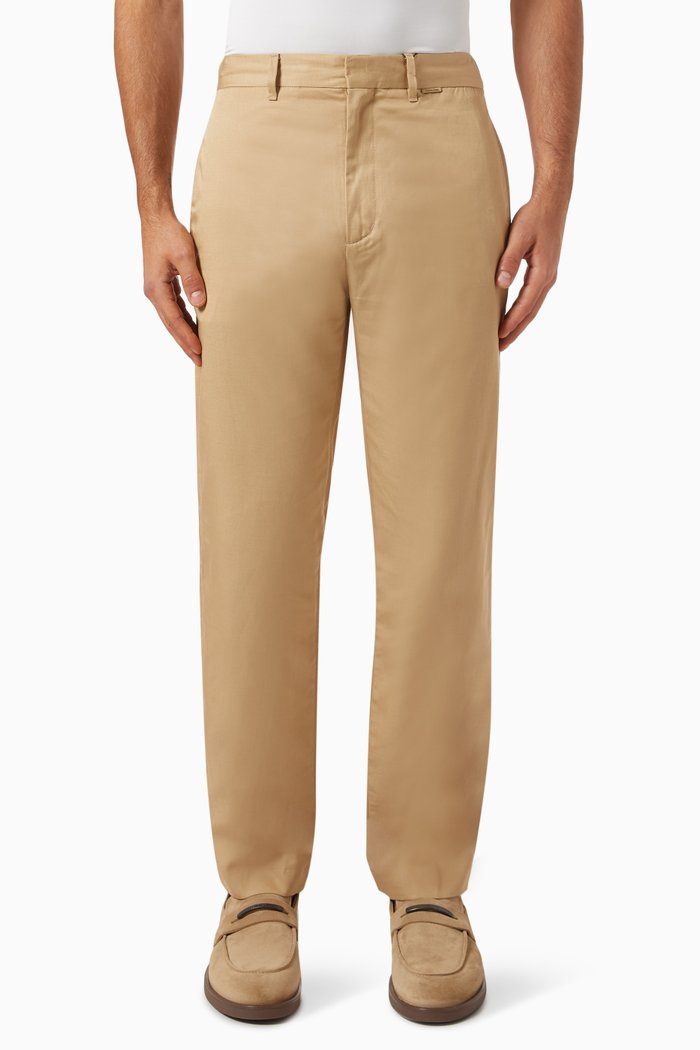 

Garment-dyed Pants in Lyocell-cotton, Neutral