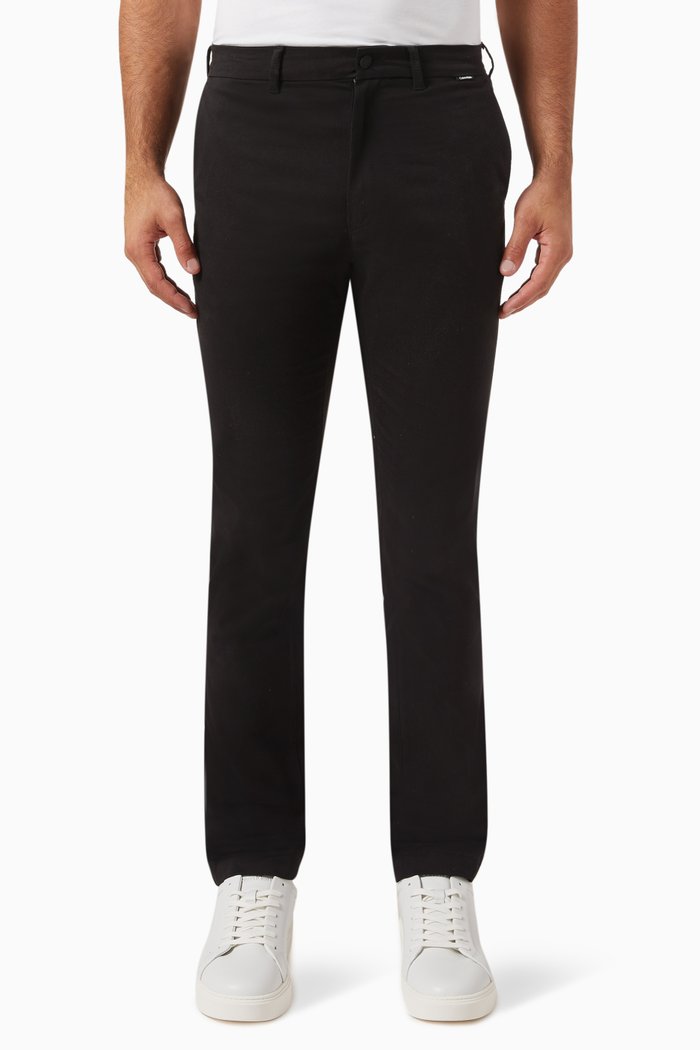 

Modern Slim Chino Pants in Cotton-twill, Black