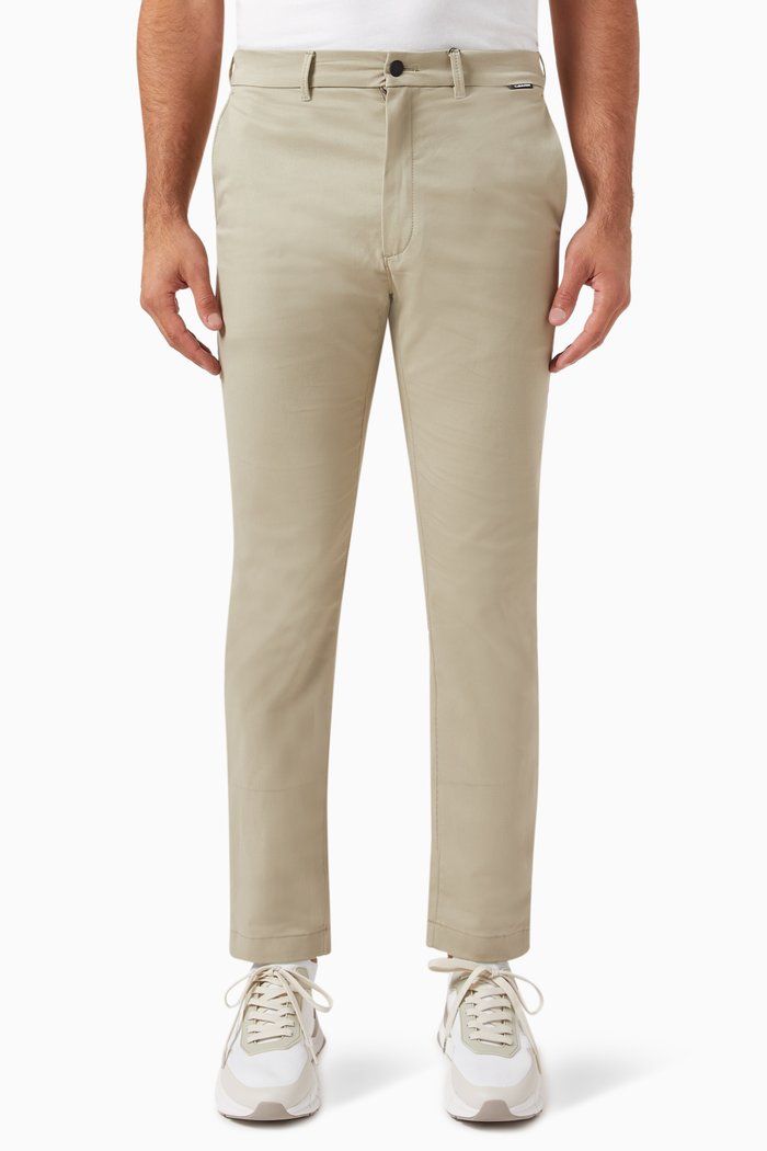 

Modern Slim Chino Pants in Cotton-twill, Grey