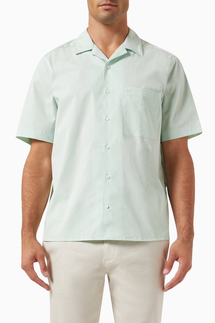 

Stripe Shirt in Poplin, Green