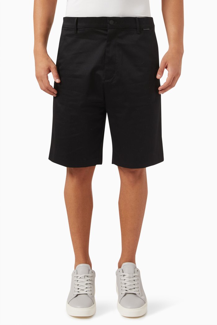 

Shorts in Cotton-satin Stretch, Black