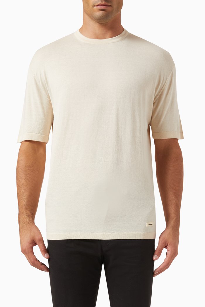 

T-shirt in Cotton-silk, Grey
