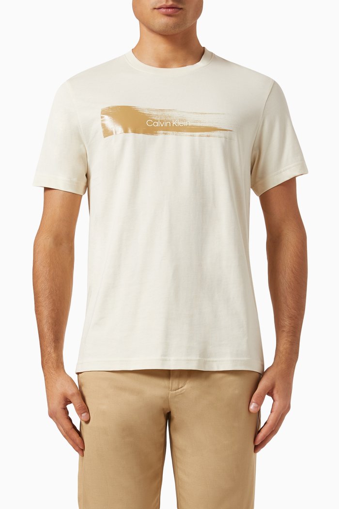 

Brush Logo T-shirt in Cotton, Grey
