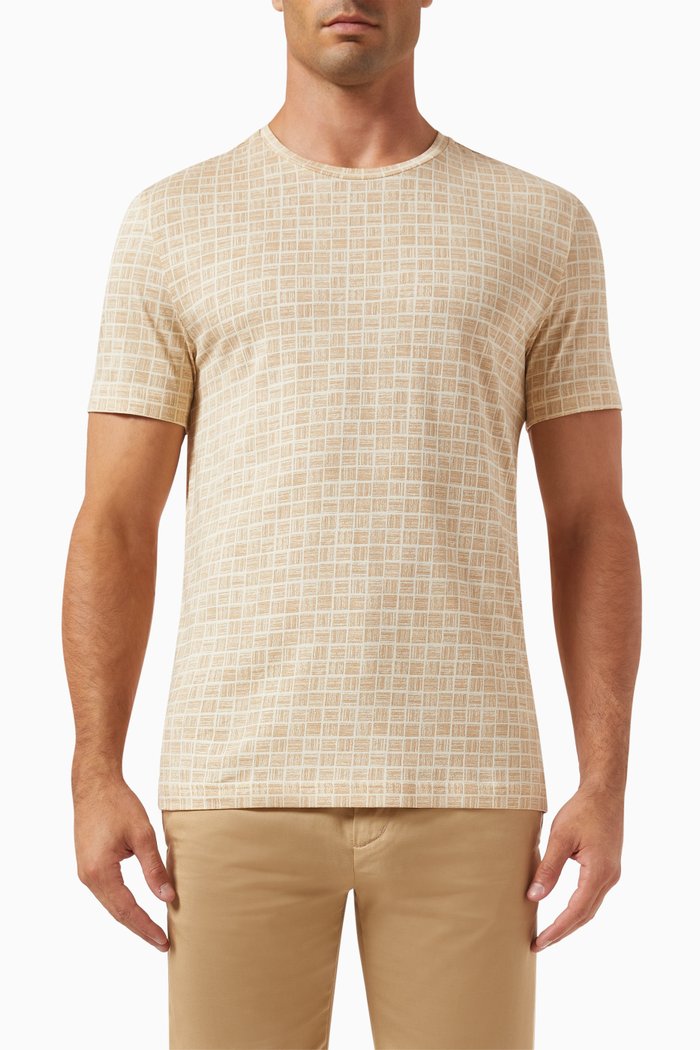 

All-over Brush Print T-shirt, Neutral
