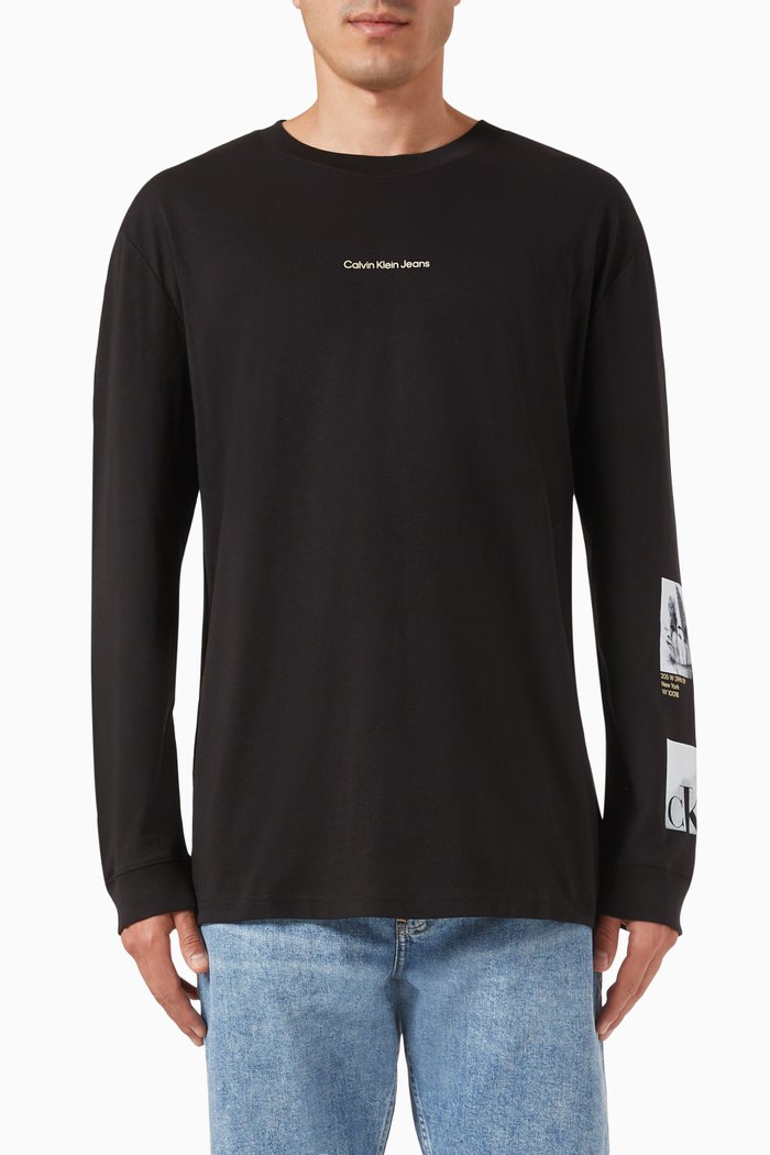 

Multi Graphic T-shirt in Cotton-jersey, Black