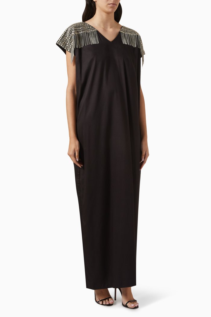 

Metal Embellished Kaftan, Black