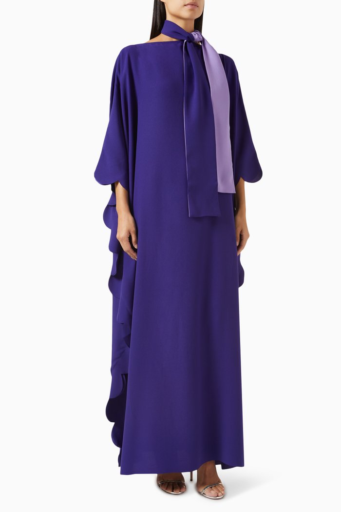 

Scallop Laser Cut Kaftan, Purple