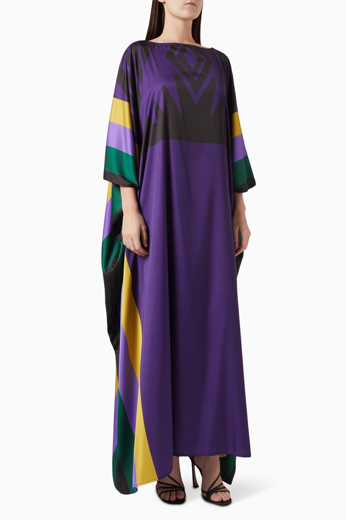 

Geometric Print Kaftan, Purple