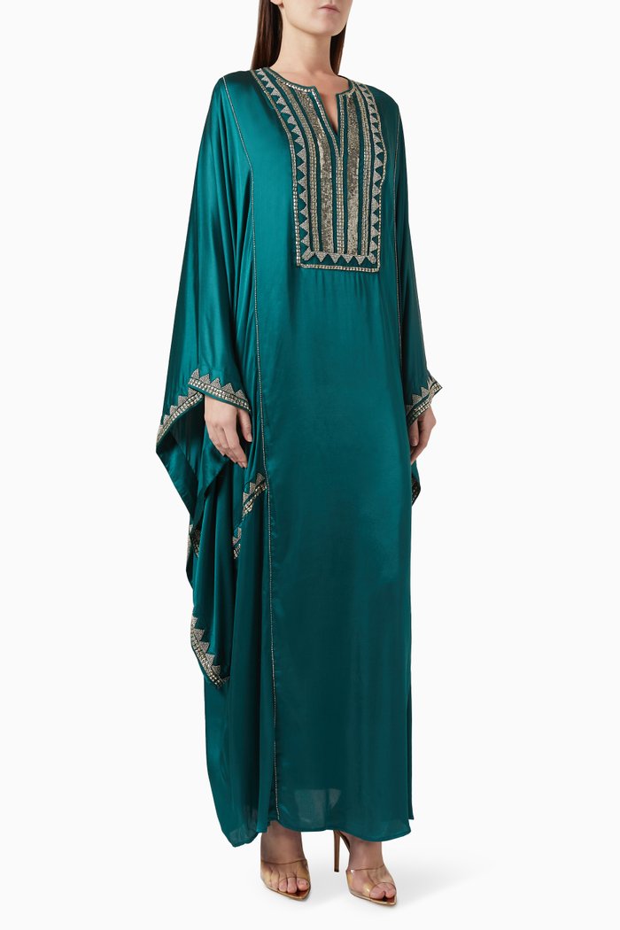 

Embroidered Traditional Najdi in Modal Satin, Green