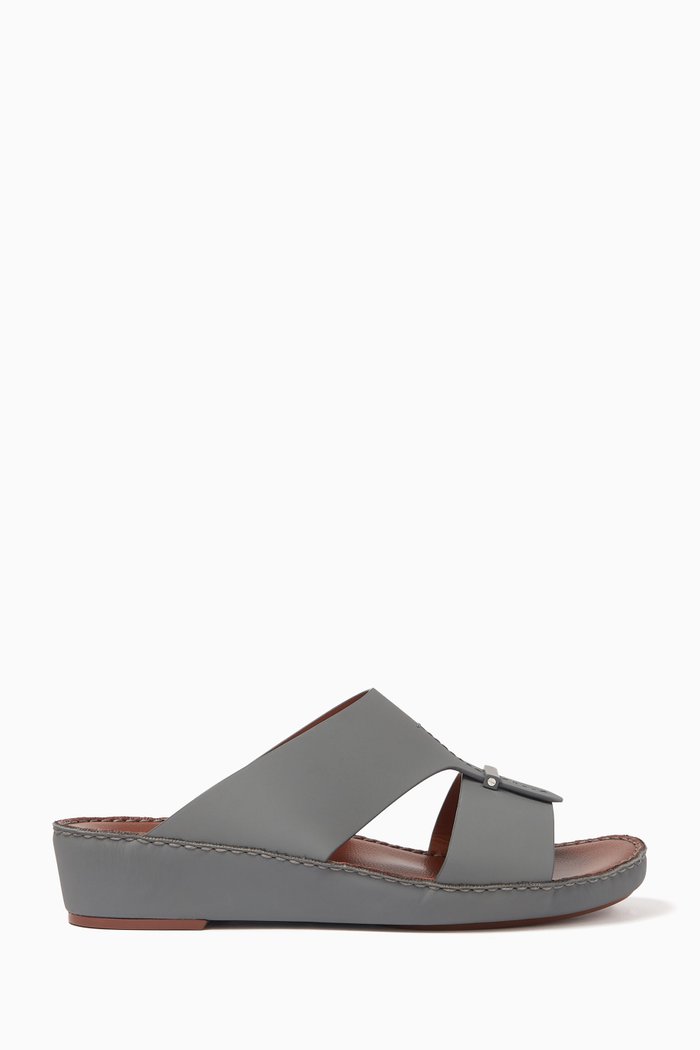 

Cerchio Cucire Sandals in Leather, Grey