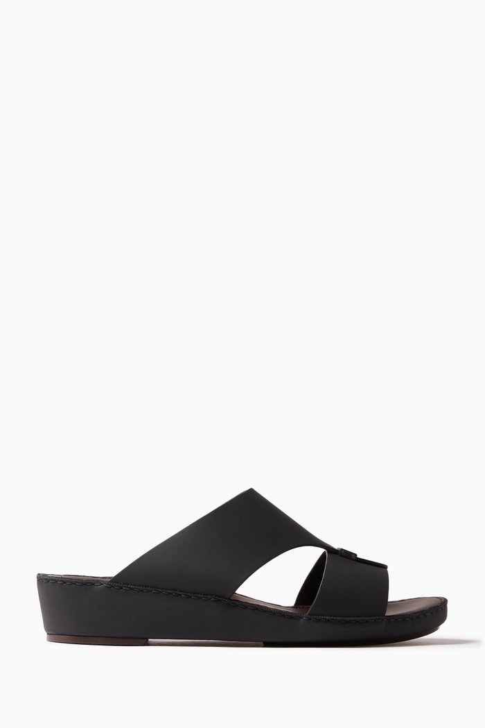 Cerchio Gomato Sandals in Leather, Black