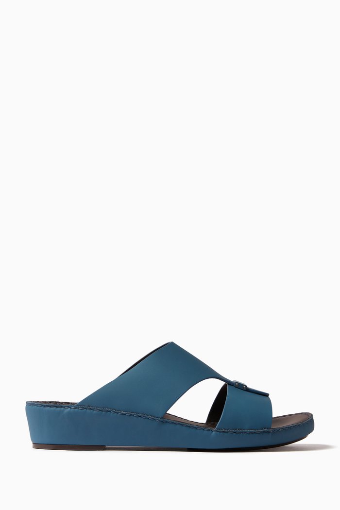 Cerchio Gomato Sandals in Leather, Blue