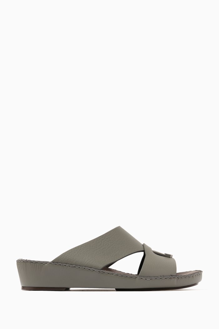 

Piega Sandals in Deer & Calf Leather, Blue