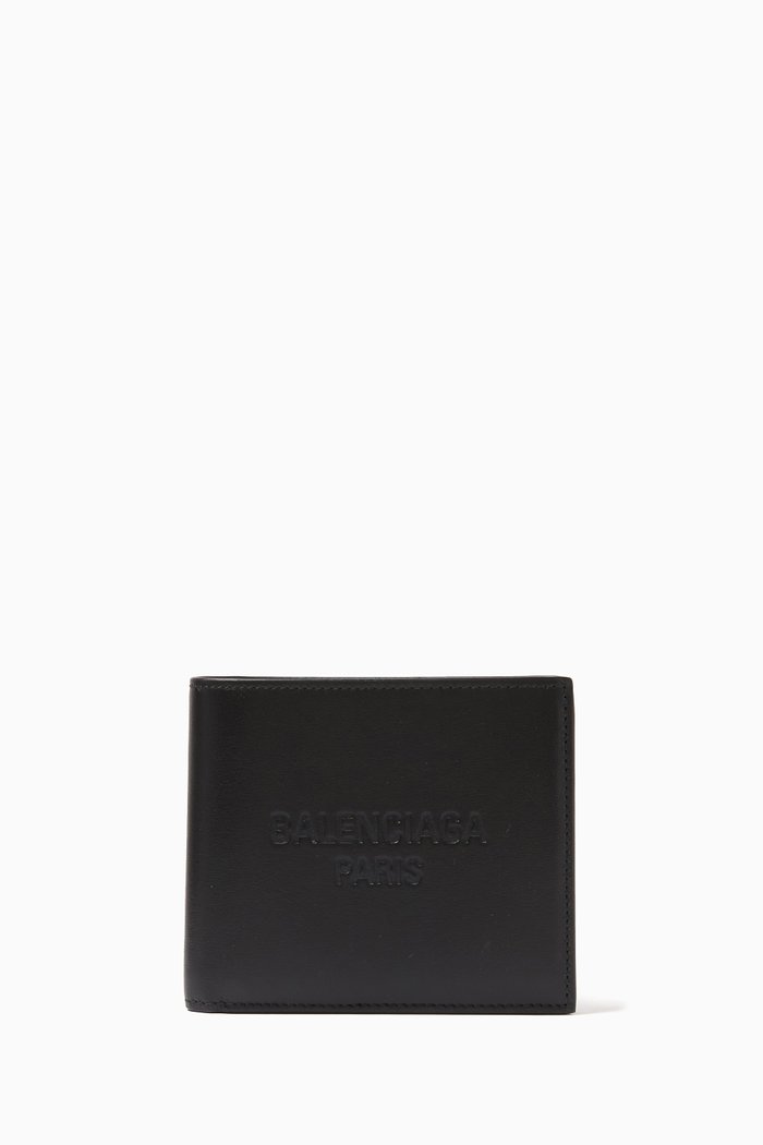 

Duty Free Square Folded Wallet in Calfskin, Black