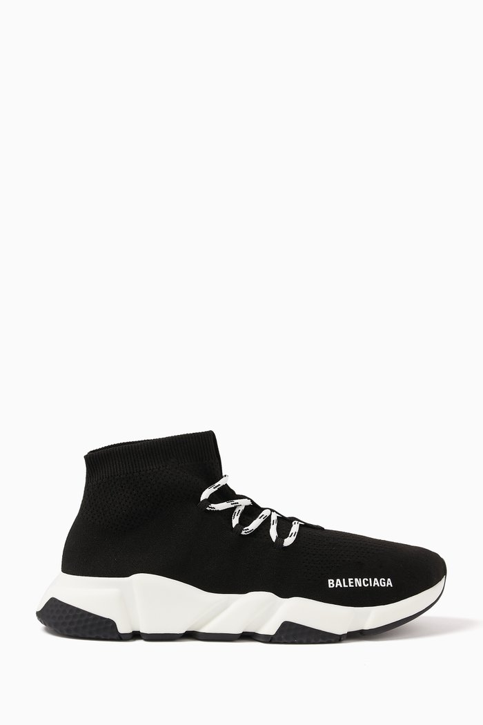 

Speed Lace-up Sneakers in Technical Knit, Black