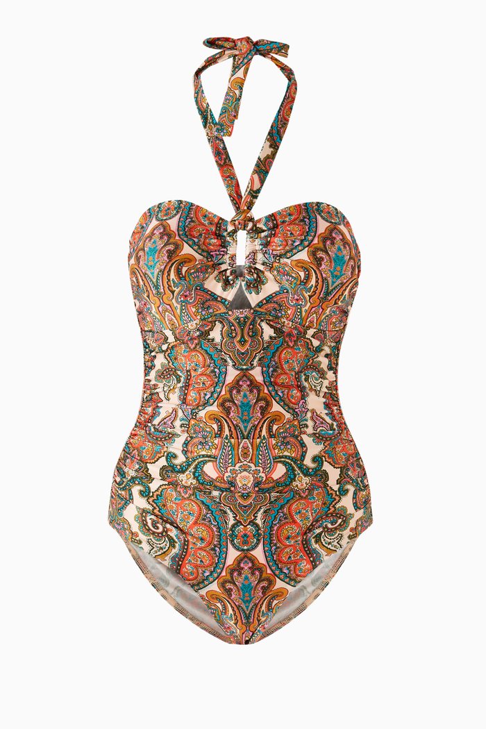 

Ottie Wide Link One-piece Swimsuit in Lycra, Multicolour