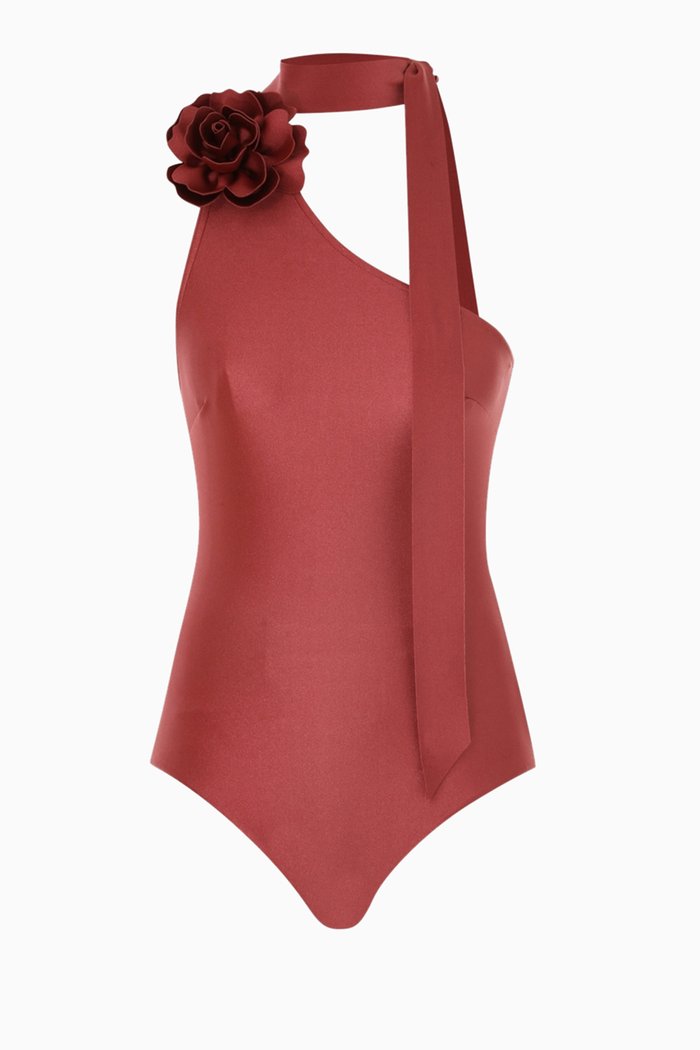 

Waverly Flower One-piece Swimsuit in Lycra, Red
