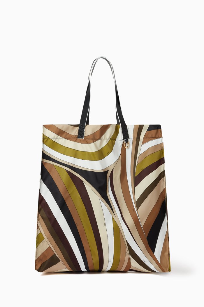 

Yummy Iride-print Tote Bag in Nylon, Green