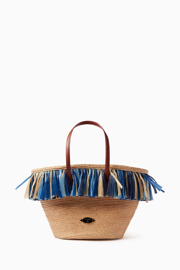 

Pucci Bag with Fringes in Straw, Blue