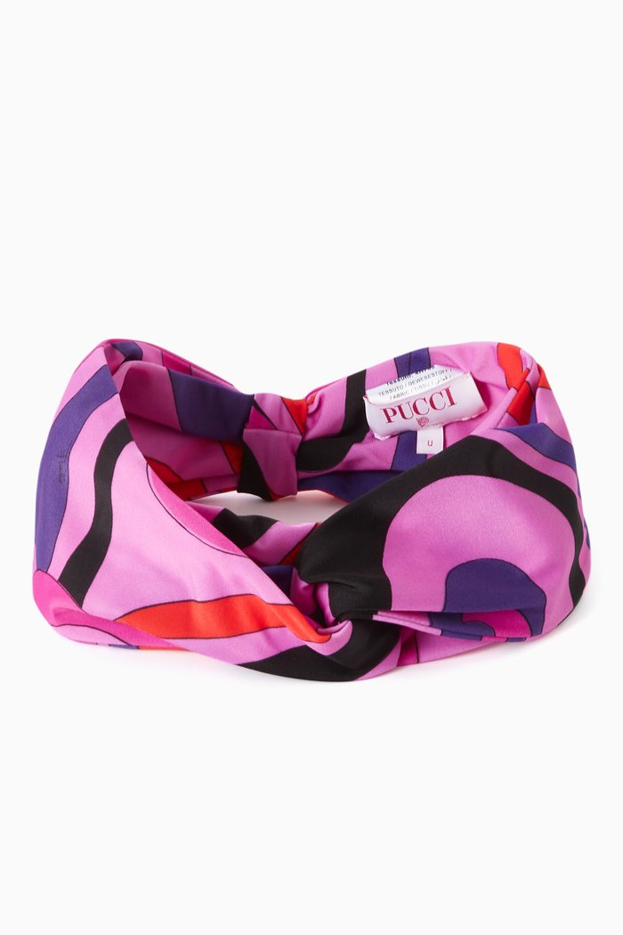 

Marmo-print Headband in Stretch-nylon, Pink