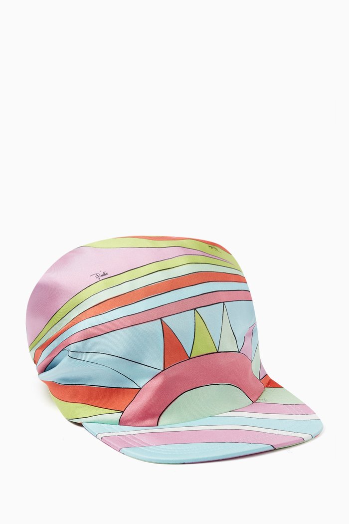 

Iride-print Visor in Silk-twill, Multicolour
