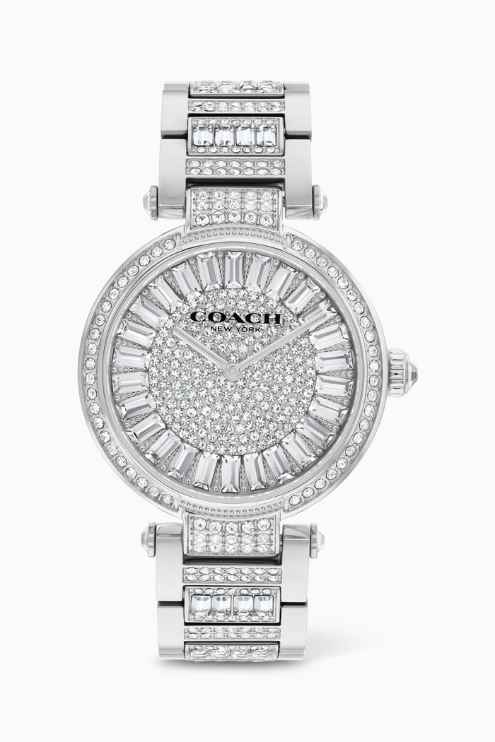

Cary Crystal-embellished Watch, 34mm, Silver