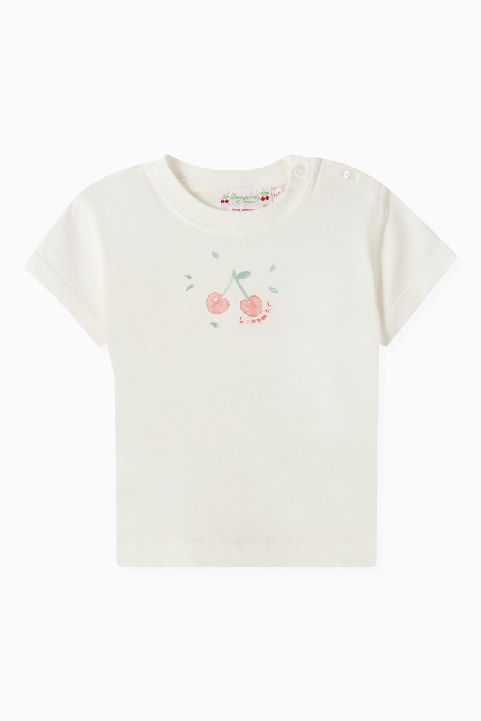 

Cherry-print T-shirt in Cotton-jersey, White