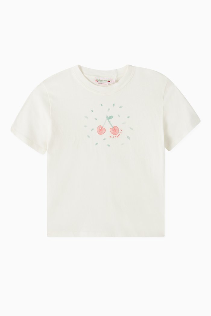 

Cherry-print T-shirt in Cotton-jersey, White