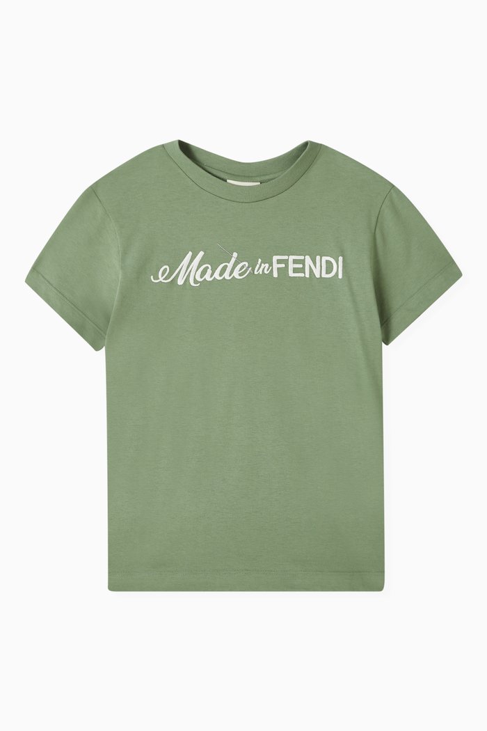 

Logo Embroidered T-shirt in Cotton, Green