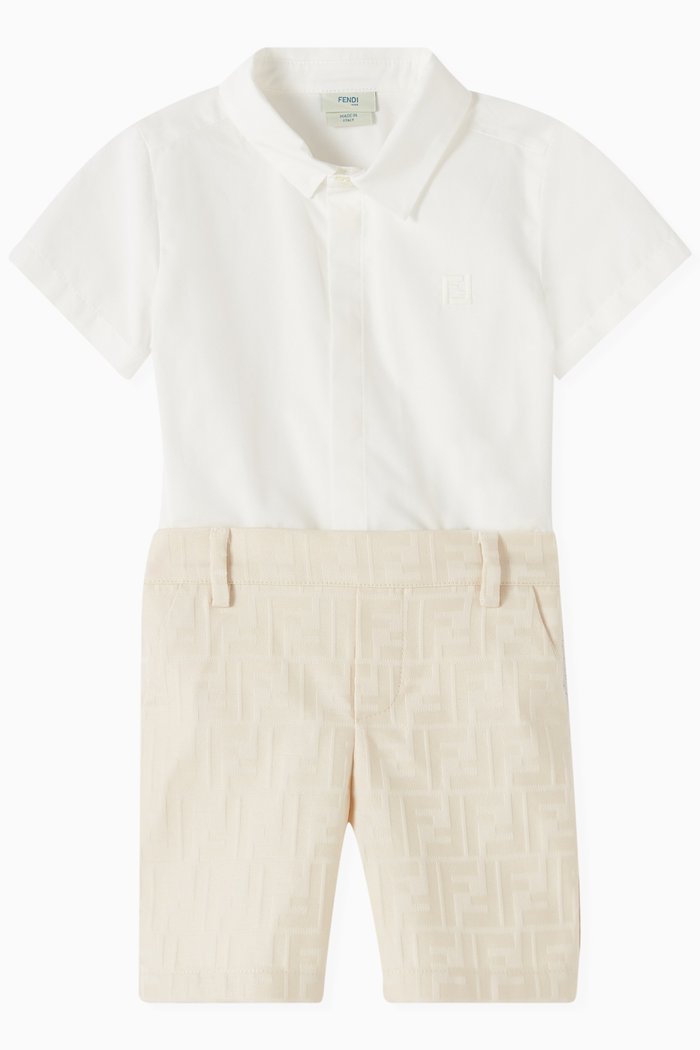 

FF Jacquard Romper in Cotton, Neutral