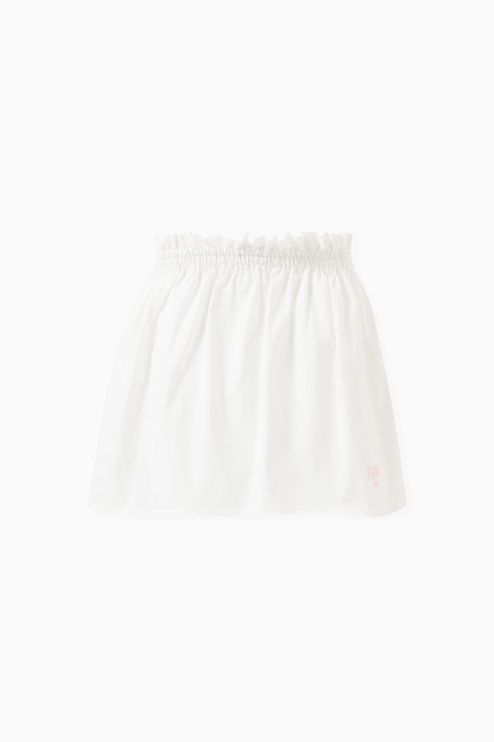 

Logo Skirt in Cotton Poplin, White