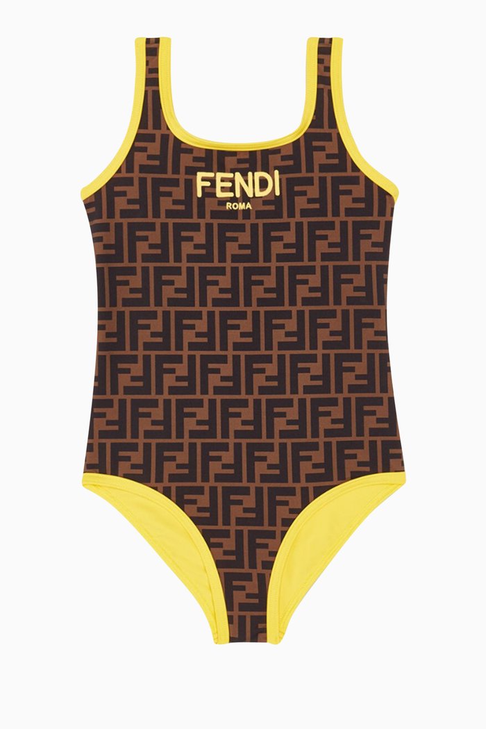 

FF Reversible One-piece Swimsuit in Lycra®, Brown
