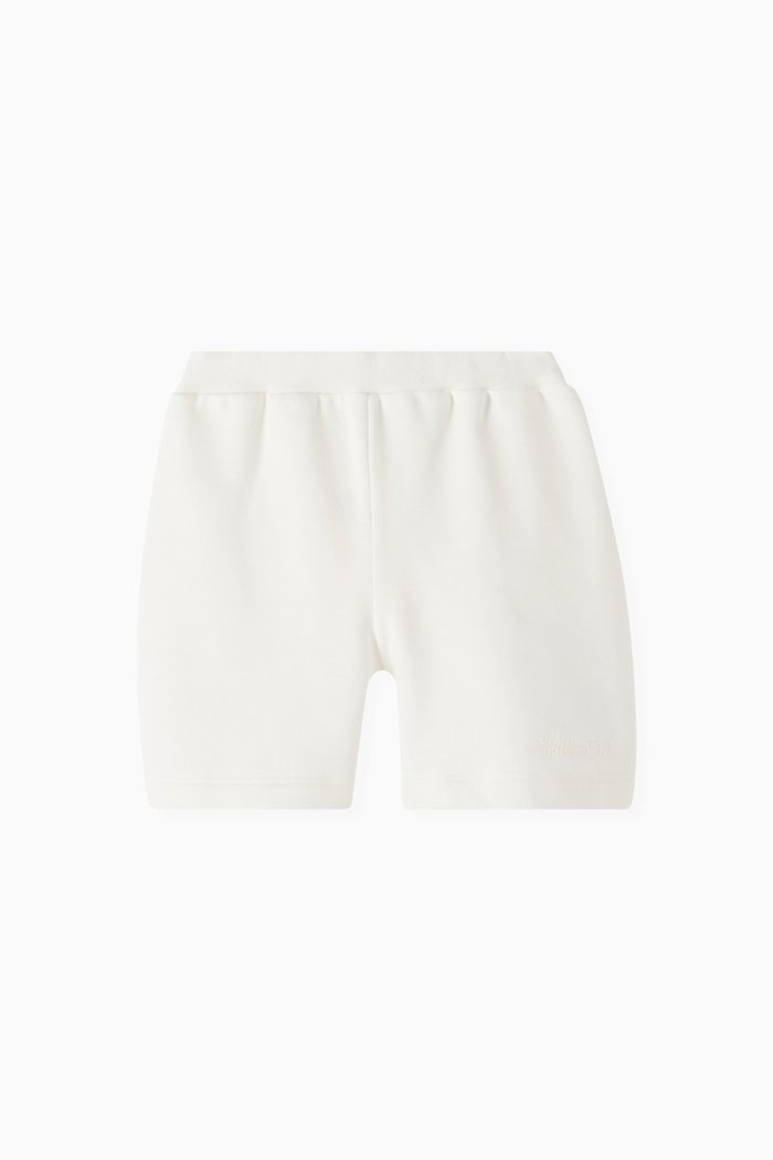 

Logo Embroidered Shorts in Cotton, White