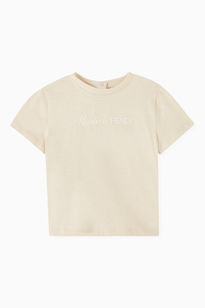 

Logo Embroidered T-shirt in Cotton, Neutral