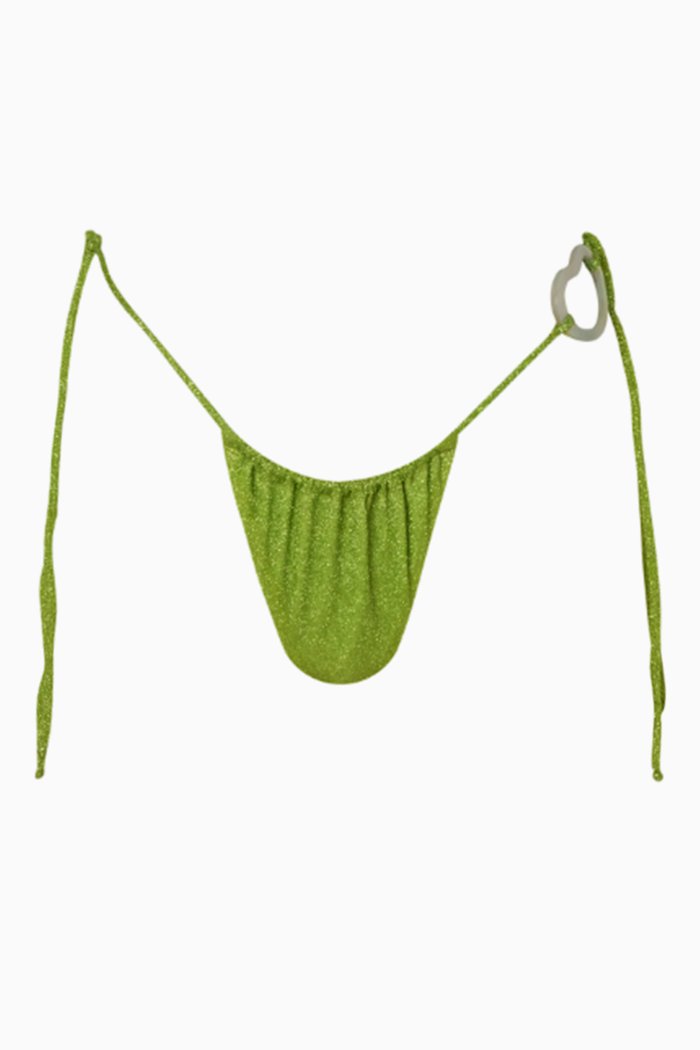 

Kaia Bikini Brief in Glitter Lycra, Green